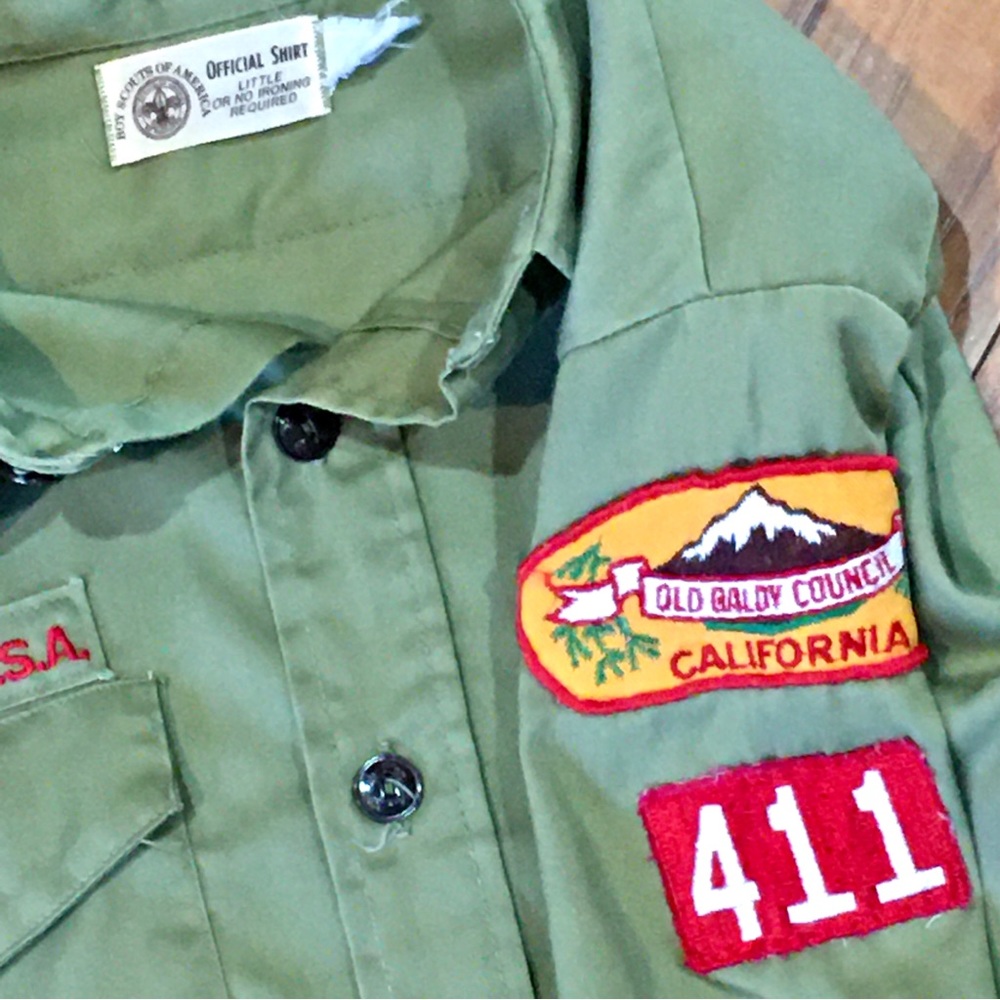 Boy Scouts vintage green original uniform shirt Halloween button down sh…